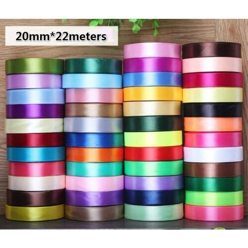 22 Meters (25 Yards) DIY Silk Satin Ribbon 20mm Party Home Wedding Decoration Gift Wrapping Christmas New Year DIY Material