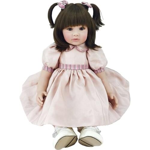 22" Silicone Baby Princess Doll Alive Soft Vinyl Girl Newborn Doll Handmade Lifelike Babies Toddler Dolls Toy for Birthday Gift