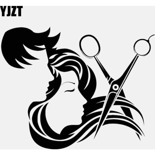 YJZT 14.7CM*11.7CM High Quality Hair Salon Stylist Hairdresser Barber Shop Vinyl Car Sticker C22-0082