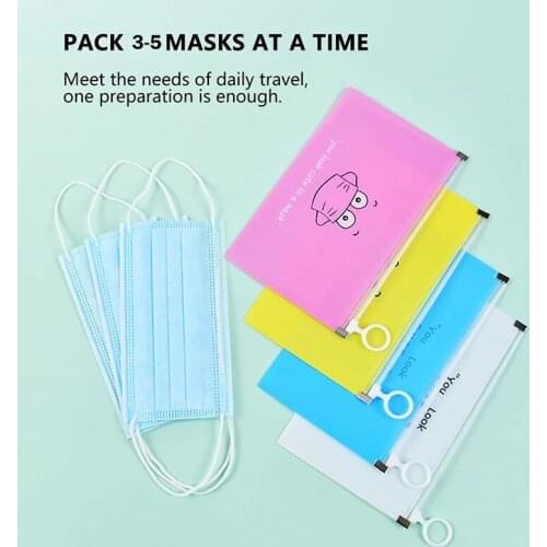 1pcs Cartoons Masks Cover Box Portable Facemask Holder Face Storage Case Clip Disposable Waterproof Dustproof Containe Organizer