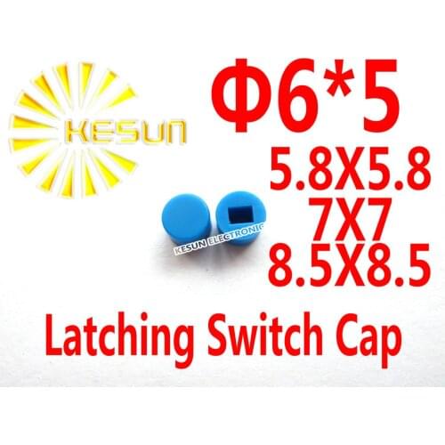 1000PCS BLUE Cap For 5.8X5.8 7X7 8.5X8.5 Latching Switch Self-lock Push button Switch