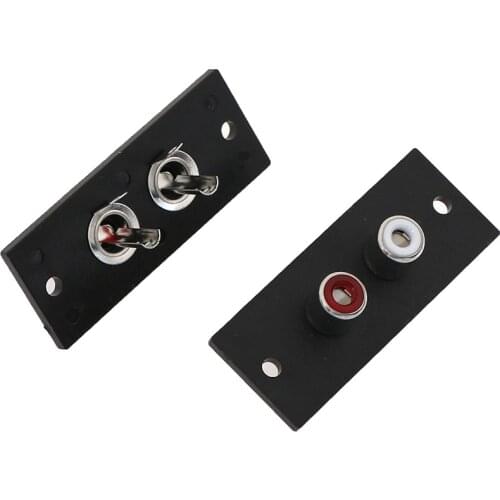 2pcs/lot 2 Way Copper Core RCA Terminal Wall Panel Plate Input Phono Chassis Socket Audio AV Adapter