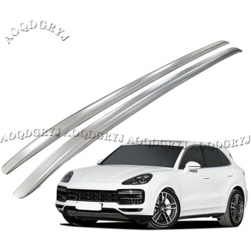 For Porsche Cayenne 2018-2020 Aluminum alloy Roof Rails Baggage Luggage Rack Moulding Cover Trim 2Pcs Car Accessories