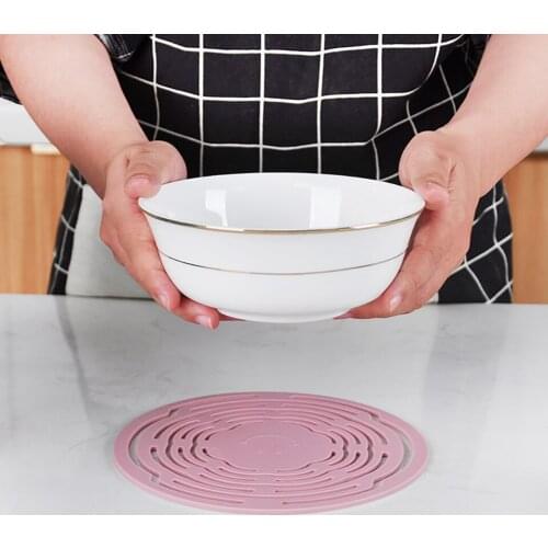 Hollow Out Thickened 2 in 1 Dinner Mats Silicone Insulation Pads Anti-slip Dish Insulation Pads Kitchen Accessories