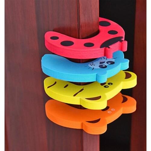 5Pcs/Lot Children Safety Protection Baby Safety Cute Animal Security Infant Door Stopper Card Lock Newborn Care Finger Protector