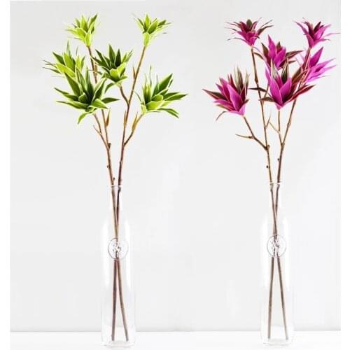 83cm Large Artificial Lily Bamboo Tropical Palm Tree Branch Fake Plants Green Plastic Leaves For Home Birthday Party Decoration