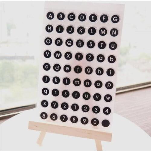 Scrapbook DIY Photo Album Card Rubber Chapter Transparent Seal round alphabet Clear Stamp 25
