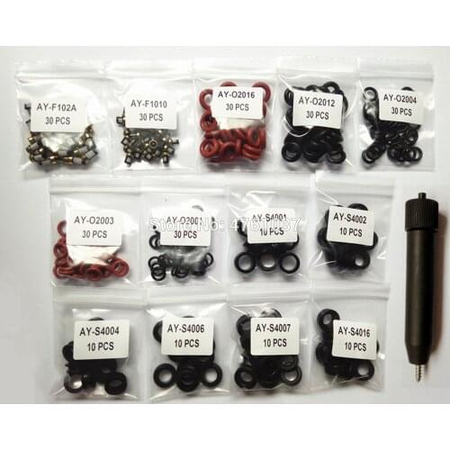 Free Shipping 271pcs For Toyota Audi Mitsubishi Ford Fuel Injector Repair Sevince Kits Micro Filter Extactor Rubber Oring Seals