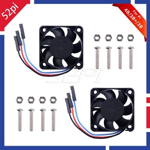 2 Set DC 5V Adjustable Speed 40*40*10mm 3 Wires Silent Cooling Fan Heat Sink Kit for All Mode Raspberry Pi