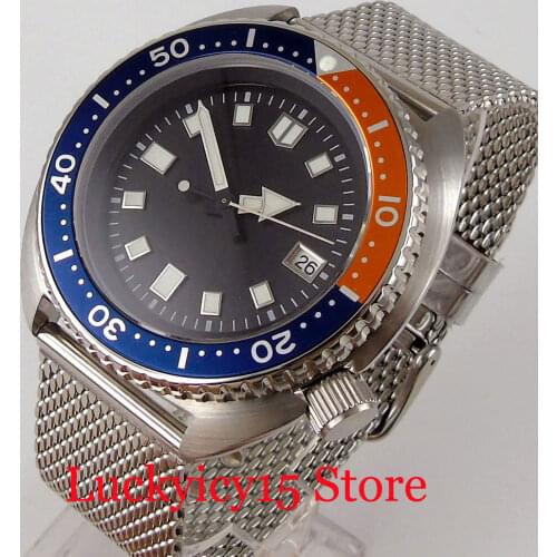 Business Automatic Men Watch 24 Jewels NH35A Movement Luminous Dial Rotating Bezel Screw Down Crown Flat Sapphire Glass