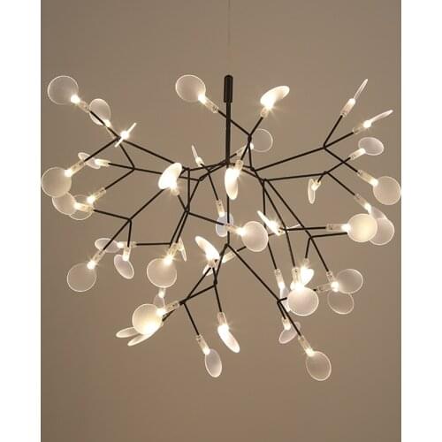 Diameter 72cm Silver Modern Heracleum Tree Leaf Pendant Light LED Lamp Suspension Lamps Living Room Art Bar Iron Restaurant