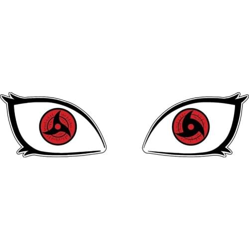 EARLFAMILY 13cm x 3.4cm for Sharingan Logo Anime Car Stickers Sunscreen Decal Waterproof Air Conditioner Motocycle Decoration