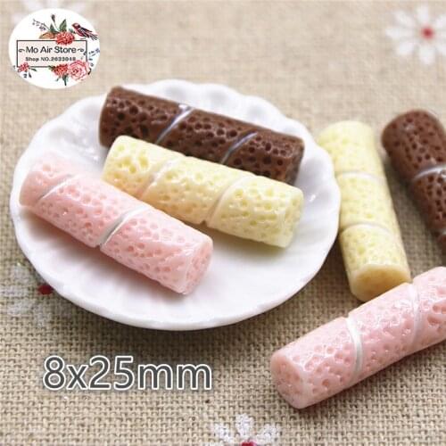 10PCS Resin chocolate cookies biscuit Flat back Cabochon imitation food Art Supply Decoration Charm Craft