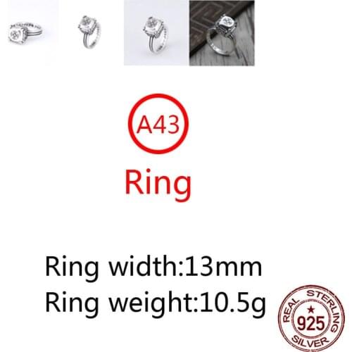 A43 925 sterling silver ring jewelry retro personality cross shape punk fashion style couple shape gift for friends 2020 new hot