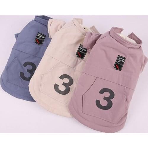 Winer Dog Clothes Number Print Cat Dog Hoodie Autumn Winter Dog Coat Jacket Puppy Chihuahau Pet Apparel Ropa Perro Pug