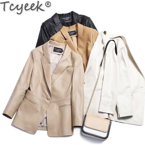Tcyeek 100% Genuine Leather Jacker Women Autumn 2021 Sheepskin Coat Female Black Womens Jacket Spring Jaqueta Feminina Gxy46