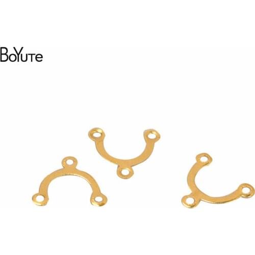 BoYuTe (1000 Pieces/Lot) Metal Brass Arch Earring Connector Charms with Loops Diy Hand Made Jewelry Accessories