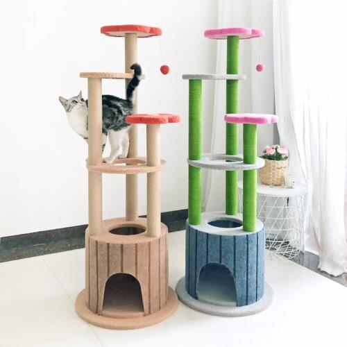 Multilayer large sisal cat scratching post furniture Tree hole cat climbing frame flower high grade cat tree house pet supplies