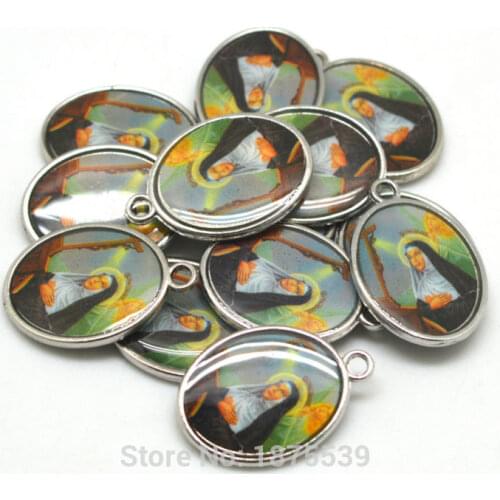 Fashion Pendant with Colorful Picture Saint Rita Two Side Same Photo