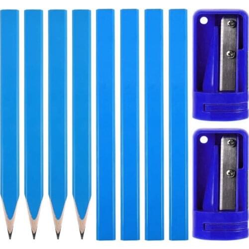 24Pcs Woodworking Pencil Set, Flat Carpenter Marking Pencil, With 2Pcs Pencil Sharpener, For Woodworking Marking Tools