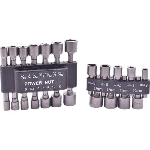 9-Piece Electric Drill Sleeve Set Strong Non-Magnetic Screwdriver Bits 14PCs British Electric Air Nutsette