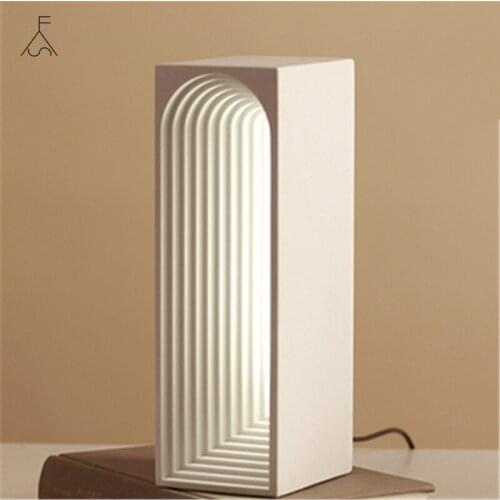 Nordic Concrete Building Modeling Table Lamps Art Decoration Lamp Bedroom Bedside Study Room Dimmable Creative Gift Table Lights