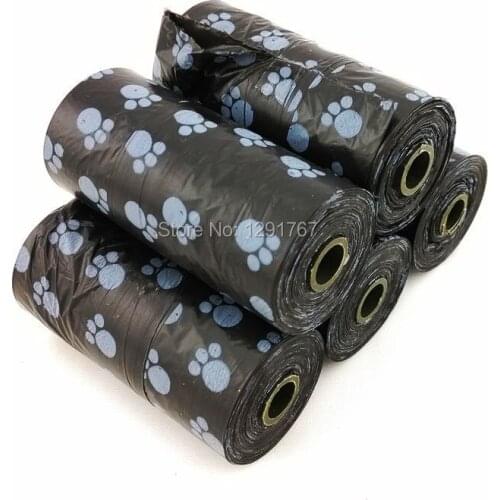 New Free shipping 5rolls/lot Painted Pet Dog Garbage Clean-up Bag Pick Up Waste Poop Bags Refills Dog Products Home Supply