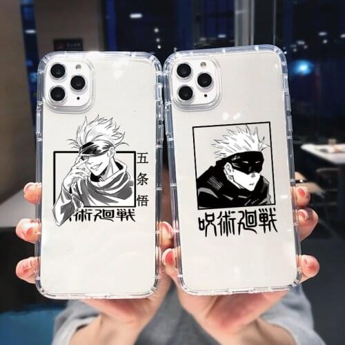 Jujutsu Kaisen Anime Clear Phone Case For iPhone 12 11 Pro Max XS X SE20 XR 7 8 Plus Cute Gojo Satoru Cover Soft Silicone Fundas