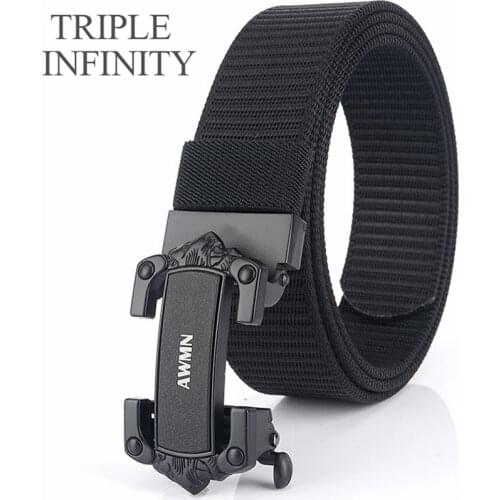 Fashion Nylon Mens Belt Convenient Metal Automatic Buckle Canvas Male Belt Military Tactical Belts High Quality Wear-resistant