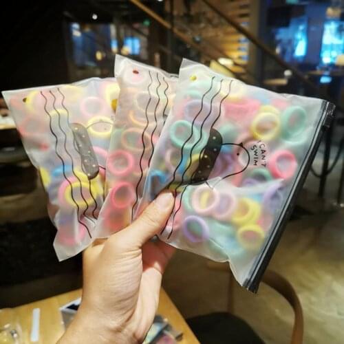 50/100pcs/Set Girls Colorful Nylon Small Elastic Hair Bands Children Ponytail Holder Rubber Bands Headband Kids Hair Accessories