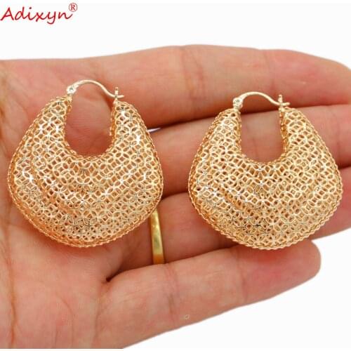 Adixyn Luxury Earrings Rose Gold Color Drop Earrings for Women Lady Lovely Gifts N051411