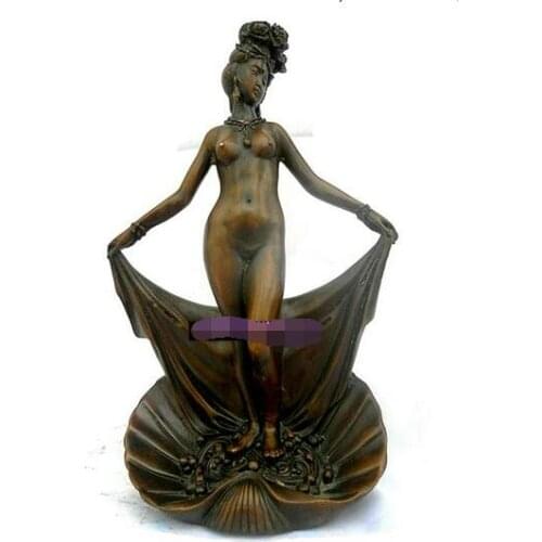 GIRL STATUE FIGURE BRONZE PURE BRASS THE ART HOME BEAUTY DECORATION CRAFTS COPPER YUHUAN ROYAL BATHING STATUE SCULPTURE