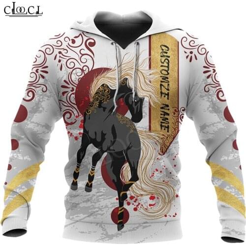 CLOOCL Beautiful Horse Black 3D Printed Men Hoodie Clothes Unisex Sweatshirt Zip Pullover Casual Jacket Tracksuit Drop Shipping
