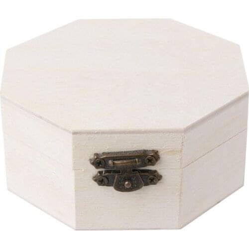 Top Quality Elegant Octagon Wooden Jewelry Box Makeup Organizer Crafts Toys Storage Case MAR-23