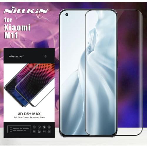 Nillkin for Xiaomi Mi 11 Glass Tempered Glass 3D DS+ Max Full Cover Screen Protector Round Edge for Xiaomi Mi 11 10 Glass Film
