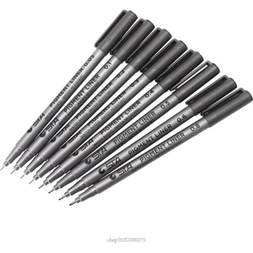 1X Black Fine Line Pen Waterproof Writing Marker Sketching Art Pens 0.1mm Mar10 21 Dropship