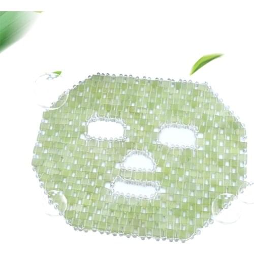 1pc Face Jade Mask Anti-Aging Cooling Mask Natural Stone Cold Therapy Sleeping Mask Facial SPA Crystal Massager Wrinkle Removal