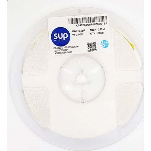 100PCS C0402C0G5R0C500NTBF Chip capacitor 0402 NPO 5pF 50V ±0.25pF Thickness 0.5mm