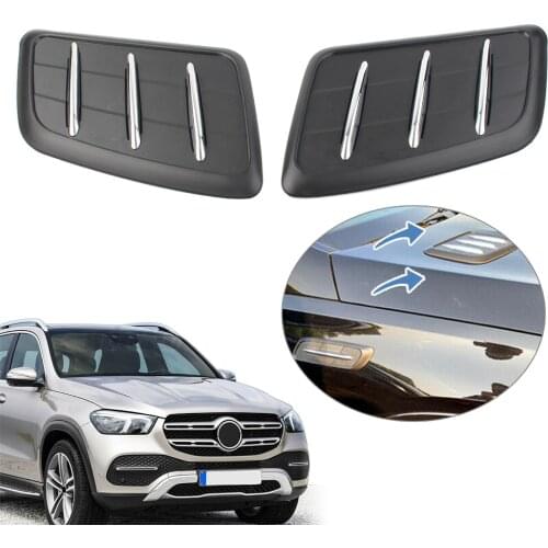 2 Pcs ABS Car Front Engine Air Vent Cover Trim Decoration For Mercedes Benz W167 CLE350 CLE450 GLE500 2019 2020