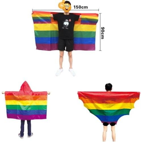 3 Style Rainbow Flag Shawl Flag Cape LGBT Gay Pride Flags Festival Party Banner Decorations
