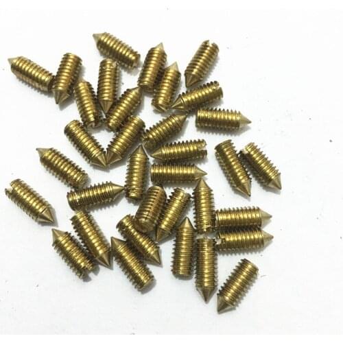30pcs M3 Slotted tip end set grups brass screw one word cone tight grup bolts machine meter brassiness bolt 4mm-20mm long