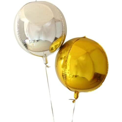 4D Cube Balloon Gold Silver Pink Round Aluminum Foil Balloons Wedding Birthday Party Decoration Helium Balloon Toys For Kids