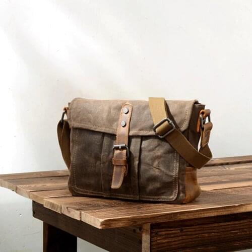 ABDB-Crossbody MenS Shoulder Bag Waterproof Canvas Bag MenS Casual Messenger Bag