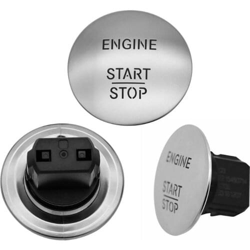 Car Accessories Interior Keyless Go Start Stop Push Button Engine Ignition Switch Silver For Benz W164 W205 All Benz Models