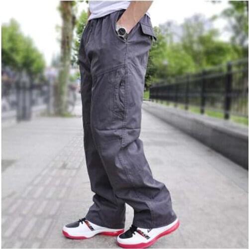 Autumn Winter Men Pants Big Size Loose Cargo Pants lard-bucket Male Mens Trousers Causal Long Trouser XXXXXXL