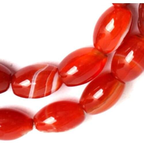 Natural Red Agates Onyx Beads Sardonyx Carnelian Olivary Natural Stone Loose Beads For Jewelry Making Beads 15'' DIY Beads