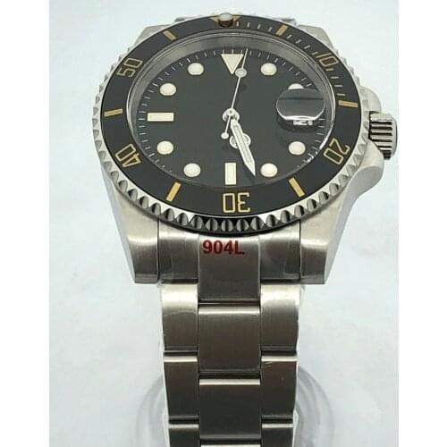 904L Stainless Steel Bracelet Watch Mens MH35 Case Hao Casual Waterproof Mens Watch Mechanical Clock yellow Bezel