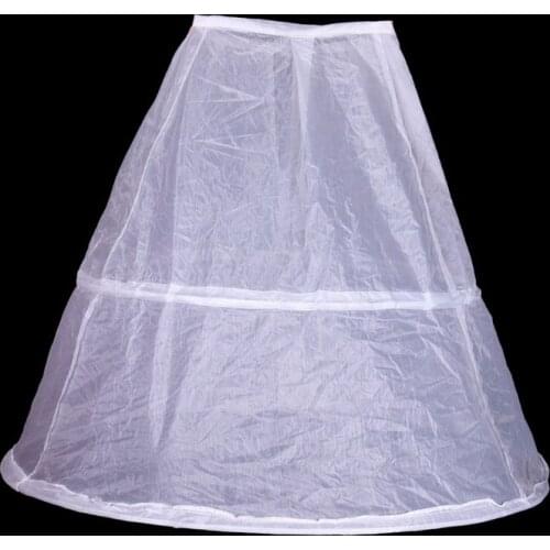 Flower Girls 2 Hoops White Underskirt 65cm Wedding Petticoat Children Kids Elastic Waist Drawstring One Layer Crinoline