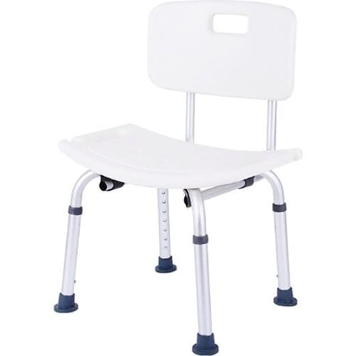 Aluminum Alloy Shower Bench with Armrest and Back Non-Slip Shower Stool Adjustable Shower Chair with Drainage Holes Bath Seat