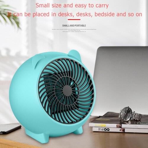 500W Mini Cartoon Desktop Electric Heater PTC Indoor Air Warmer Heating Fan Home Garden Electric Heating Stove Warmer Machine